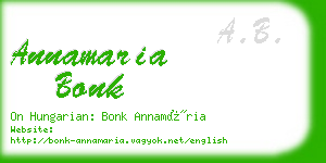 annamaria bonk business card